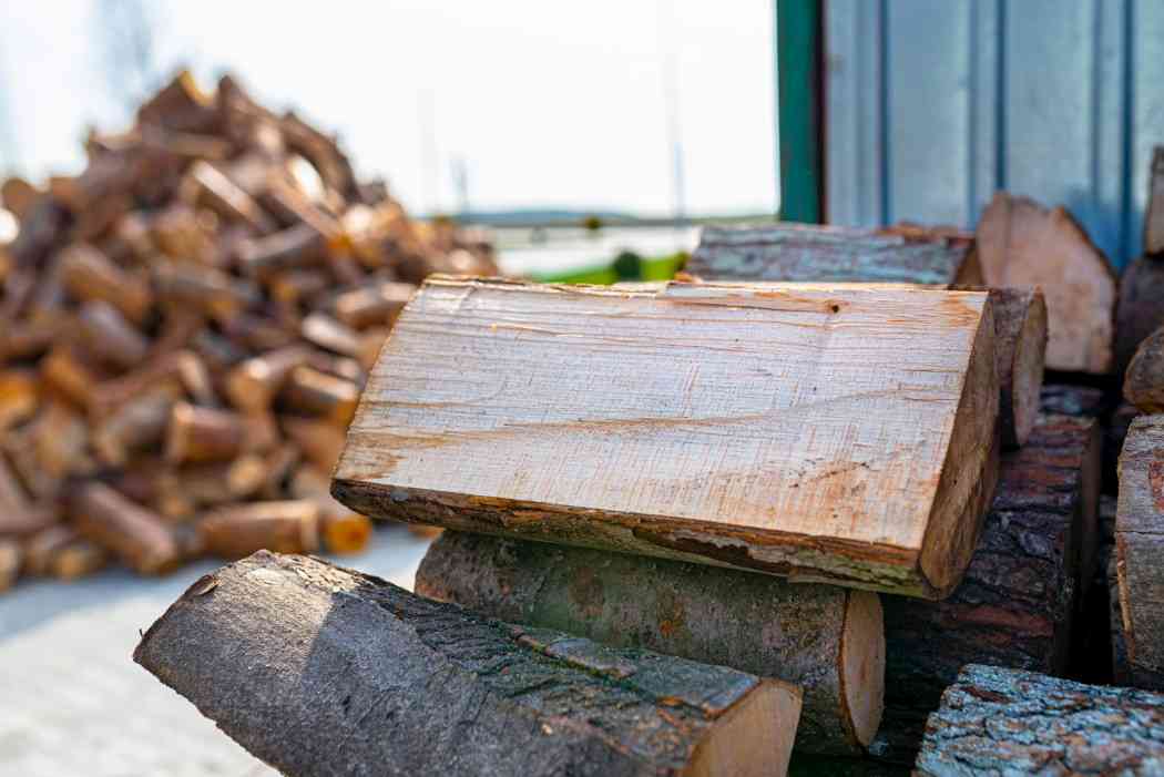 Potential wood turning blank from stack of firewood